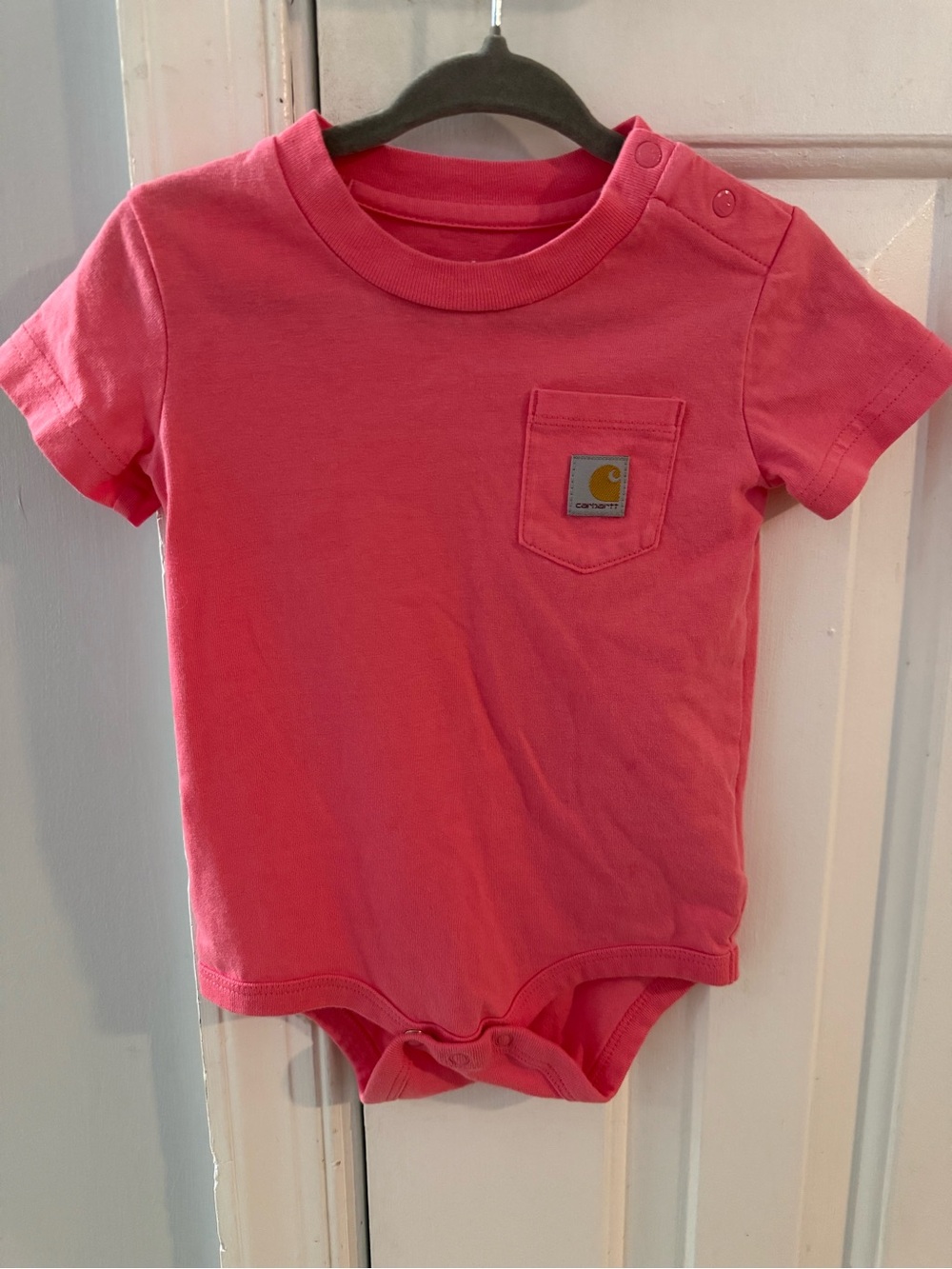 Carhartt Pink Baby Short-Sleeve Bodysuit / Onesie